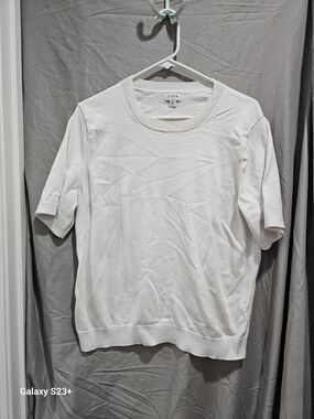 J. Crew Women's Short-Sleeve Crewneck Sweater - White